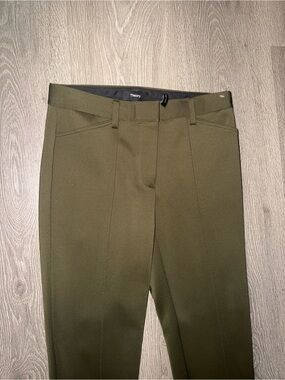 Theory Olive Stretch Slim Trousers